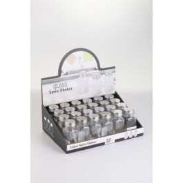 DKD Home Decor Salero Basicos Transparente de Cristal y Acero Inoxidable, 70ml, 4x4x9 cm, Pack 24 Unidades Precio: 10.89. SKU: B1HG2TJ2SZ