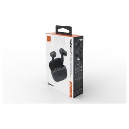 JBL Auriculares Bluetooth Wave 200TWS True Wireless con estuche de carga, Sonido Deep Bass, Autonomía 20h, Negros - JBLW200TWSBLK