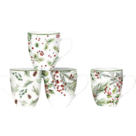 DKD Home Decor Mug Navidad Tradicional Porcelana Acebo 360ml Verde Blanco 8.5x9x12 cm (12 Unidades) Precio: 43.49999973. SKU: B125XSXWMX