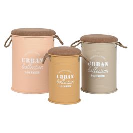 DKD Home Decor Caja Urban de Metal y PU, Set de 3 Cajas. Dimensiones: 40 cm Ancho x 40 cm Largo x 55.5 cm Alto. DKD Home Decor Caja Urban de Metal y PU, Set de 3 Cajas. Dimensiones: 40 cm Ancho x 40 cm Largo x 55.5 cm Alto.
