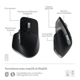 Logitech - Matón inalámbrico ergonómico - MX Master 3S para Mac - Aid Gray