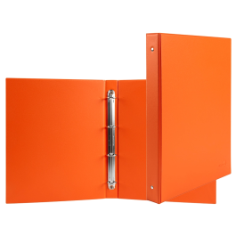 Liderpapel Carpeta de 4 Anillas 25 mm A5 Cartón Forrado PVC Naranja