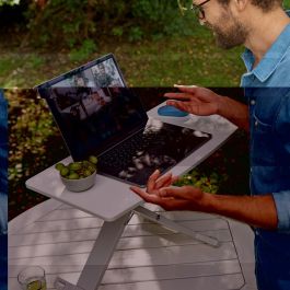 Leitz Convertidor de Escritorio Ergo Cosy Gris Altura Ajustable para Trabajo Sentado/De Pie