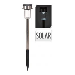 Ipae Progarden Estaca Solar 36cm Inox Cilindro Euro/U con LED Luz Blanca, Pila Botón Recargable, Ø8x37cm Cromo Mate Precio: 2.50000036. SKU: B183BQMP37