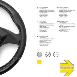 Momo Funda Volante Carbon Universal Negro y Amarillo MOMLSWC013BY 38-39 cm