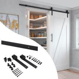 Emuca Kit de herrajes para una puerta corredera colgada de madera Barn, Sin cierre suave, tableros no incluidos, Acero y Plástico, Pintado negro Emuca Kit de herrajes para una puerta corredera colgada de madera Barn, Sin cierre suave, tableros no incluidos, Acero y Plástico, Pintado negro Precio: 95.5000002. SKU: B1GZ62ZL8F