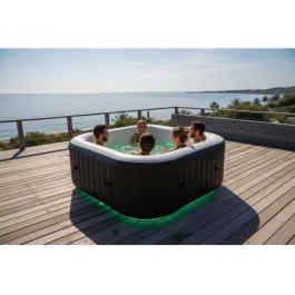 Sunspa Spa Hinchable Cuadrado para 6 Plazas con Tira LED