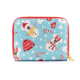 Loungefly Monedero Disney Mickey Minnie Snowman AOP - Cuero Vegano