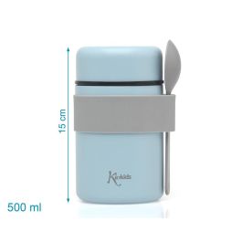 Termo Papillero De Acero Inoxidable 500 mL Con Cuchara Azul Termo Papillero De Acero Inoxidable 500 mL Con Cuchara Azul
