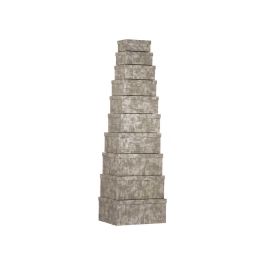 Set 10 Cajas de Cartón Rectangular Antracita con Rayas Pincello 37x16x29 cm (2 Unidades) Set 10 Cajas de Cartón Rectangular Antracita con Rayas Pincello 37x16x29 cm (2 Unidades)