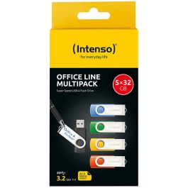 Intenso Memoria USB 32GB Office Line Stick USB 3.2 Multipack x5 Colores Surtidos