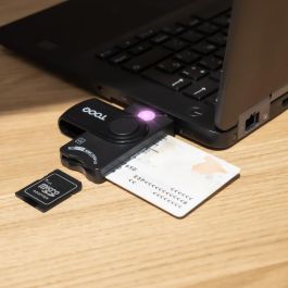 TooQ Lector de DNI Tarjetas Inteligentes SD MicroSD TQR-3012B USB 2.0 Negro