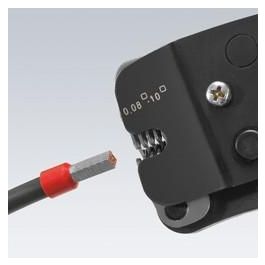 Knipex 97 53 08 Alicates de crimpado autoajustables para terminales de cable, acero, azul/rojo, 190mm