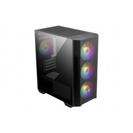 MSI MAG FORGE M100R Carcasa de Ordenador Midi Tower Negra con Detalles Transparentes