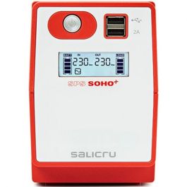 Salicru SPS 500 SOHO+ UPS Línea Interactiva 0.5 kVA 300W con 4 Salidas AC, Regulador Automático de Voltaje (AVR), Torre LCD y USB