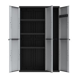 Terry Armario C-Line 102A, 3 puertas con baldas regulables, 102 x 39 x 170 cm, Gris/Negro