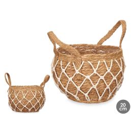Maceta Esparto 20Cm Ovalada Asas Macrame Giftdecor (12 Unidades)
