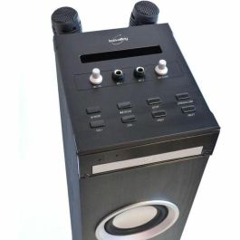 Inovalley HP49CD - Torre de Sonido Bluetooth V5 con Reproductor CD, Karaoke, 100W, Radio FM, USB, 2 Entradas Micrófono y Mando - Negro