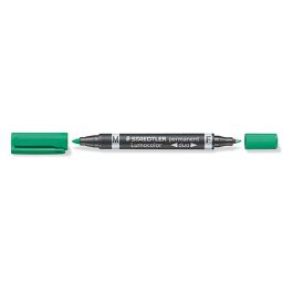 Rotulador permanente Staedtler Lumocolor Duo Verde (10 Unidades)