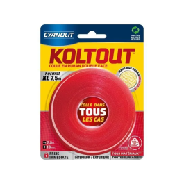 Cyanolit Cinta Koltout XL CYA3045205074958 Cinta Adhesiva de Doble Cara Alta Adherencia Discreta y Duradera 7,5 m x 19 mm Precio: 33.68999975. SKU: B1BDEBM8ZX