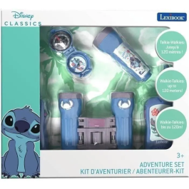 Lexibook Kit Aventurero con Walkie Talkies Stitch, Kikare, Brújula y Linterna para Niños