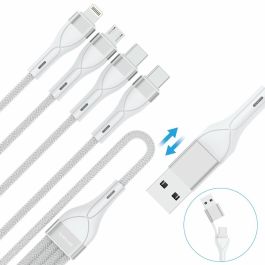 4smarts Cable de Carga USB-C/A 4en2 1.2m Blanco 541024
