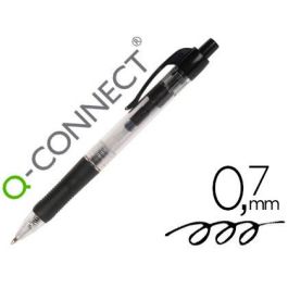 Boligrafo Q-Connect Retractil Con Sujecion De Caucho Tinta Aceite 0,7 mm Color Negro 10 unidades