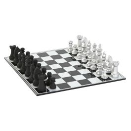 Juego De Mesa Moderno DKD Home Decor Negro Plateado 60 x 0.5 x 60 cm Juego De Mesa Moderno DKD Home Decor Negro Plateado 60 x 0.5 x 60 cm