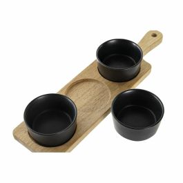 Tabla Aperitivo DKD Home Decor Negro Natural 10 x 5.2 x 38 cm Set de 4