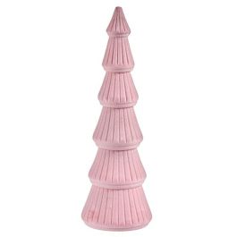 Árbol de Navidad Terciopelo Rosa Madera 12 x 34,5 x 12 cm (8 Unidades)