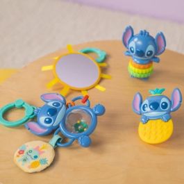 Disney Baby BRI0074451174733 Stitch - Set de Regalo de Nacimiento 4 Juguetes para Recién Nacidos: Sonajero, Mordedor y Multisensoriales