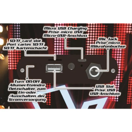 Lexibook THE VOICE Altavoz Bluetooth Portátil con Micrófono y Efectos de Luz, USB, Micro SD