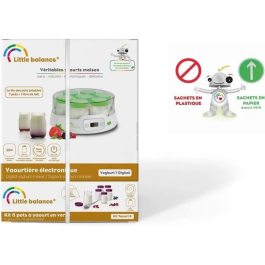 Little Balance LIT1697020550368 Yogurtera Digital con 7 Recipientes + 6 Recipientes Adicionales