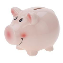Hucha cerdito rosa cerámica 115 x 91 x 91 mm