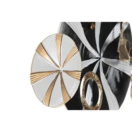 DKD Home Decor Decoracion Pared Moderno Negro Dorado Metal 91 x 49.5 x 8.3 cm
