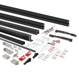 TERNO Kit Magic2 Frame Sistema Invisible para Puertas Correderas de Cristal 80Kg, Perfil Aluminio Negro, para Ancho 1100mm Alto 2200mm Precio: 445.49999978. SKU: B1HJR95XF7