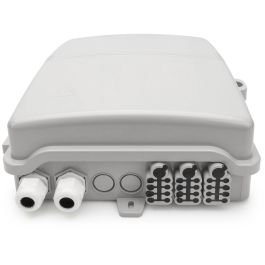 Digitus FTTH Box Außen -24 LC/Duplex oder 24 SC/Simplex, Caja de distribución para 16 cables, Gris