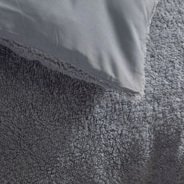 Today - Juego de Cama Hoy Teddy Doble 220 x 240 cm Gris Liso - TOD1741853272095