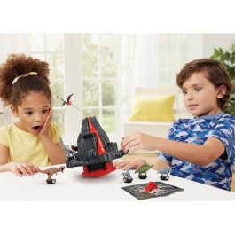 Epoch Juego Jurassic World Shaky Volcano, Volcán en Erupción Inestable con Dinosaurios para Salvar, Juguete Infantil
