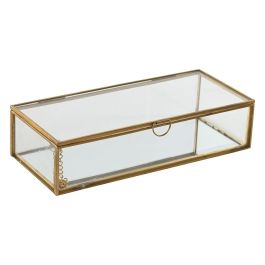 Caja-Joyero Home ESPRIT Dorado Metal Cristal 23 X 10 X 5,5 cm Caja-Joyero Home ESPRIT Dorado Metal Cristal 23 X 10 X 5,5 cm