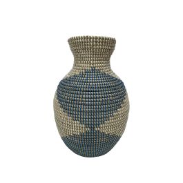 DKD Home Decor Jarron Mediterraneo Natural Azul 31 x 50 x 31 cm