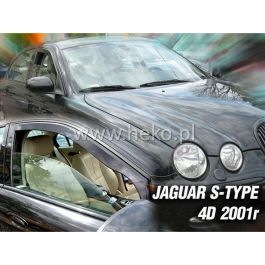 Heko HO18303 - Deflectores Frontales para Jaguar S-Type 4D 2001-2008, Plexiglás Humo Transparente, 7.5 cm Ancho