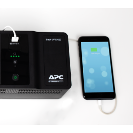 APC Back-UPS 650VA 230V 1 USB charging port - (Offline-) USV sistema de alimentación ininterrumpida (UPS) En espera (Fuera de línea) o Standby (Offline) 0,65 kVA 400 W 8 salidas AC