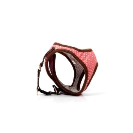 Gloria Petral para Perro Puntos Rosa XS Cuello 17-22 cm Pecho 20-25 cm Malla Transpirable Acolchado Ajuste Velcro Cierre Rápido