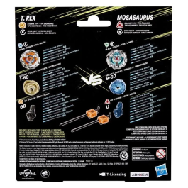 Hasbro Beyblade X Jurassic World T. Rex vs Mosasaurus, 2 Peonzas de Competición, 2 Lanzadores, HASG1898ES0, A Partir de 8 Años