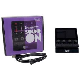 Hercules Stream 100 Controlador de Audio Negro 4 Botones Compatible con Windows 10 11