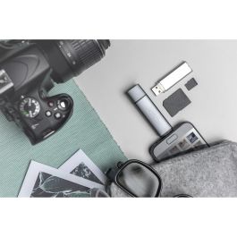 Digitus Dual Card Reader Hub USB-C USB 3.0 para tarjetas SD y Micro SD, OTG, Aluminio, 5000 Mbit/s