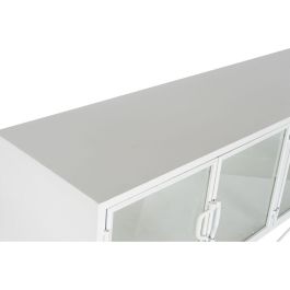 Consola DKD Home Decor Blanco Metal Cristal 120 x 35 x 80 cm