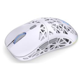 Endorfy LIV Plus Wireless Onyx White - Ratón Gaming Ambidiestro Óptico Inalámbrico Bluetooth 26000 DPI 6 Botones Programables RGB Blanco