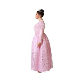 Disfraz de Hada Madrina Rosa para Mujer Talla XL - Vestido Largo con Detalles Plateados